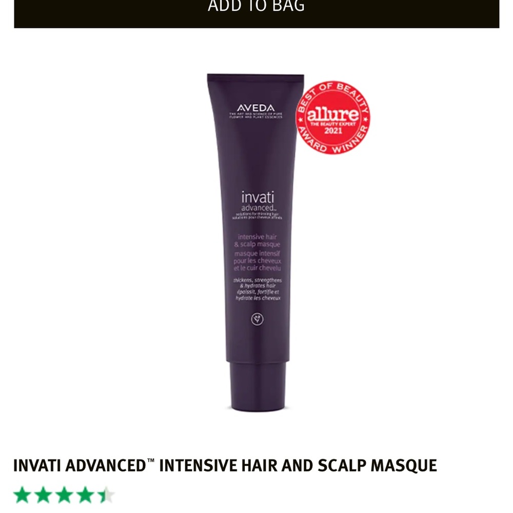 Aveda Invati Masque thickening hair